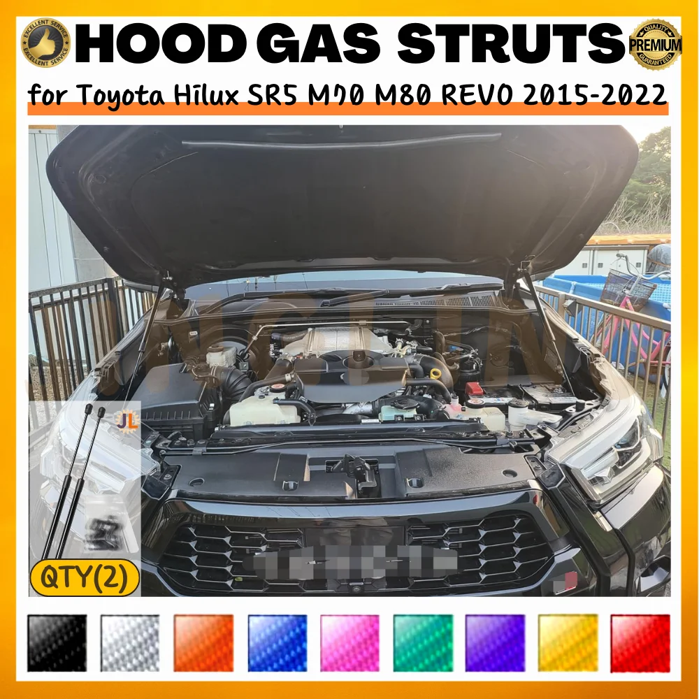 

Qty(2) Hood Struts for Toyota Hilux SR5 M70 M80 REVO 2015-2022 Front Bonnet Hood Gas Struts Springs Shock Absorber Lift Supports