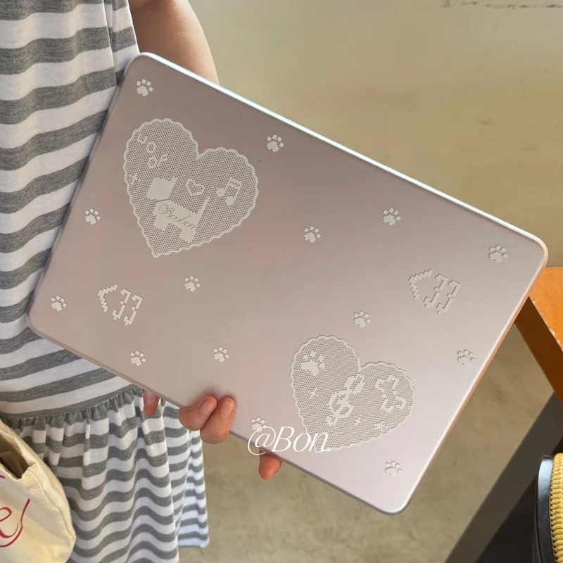White Lace Polka Dot Pattern  For Macbook Neo13 A3404 New Air Pro 13 14 15 16 M1 M2 M3 M4 M5 Chip Protective Cover