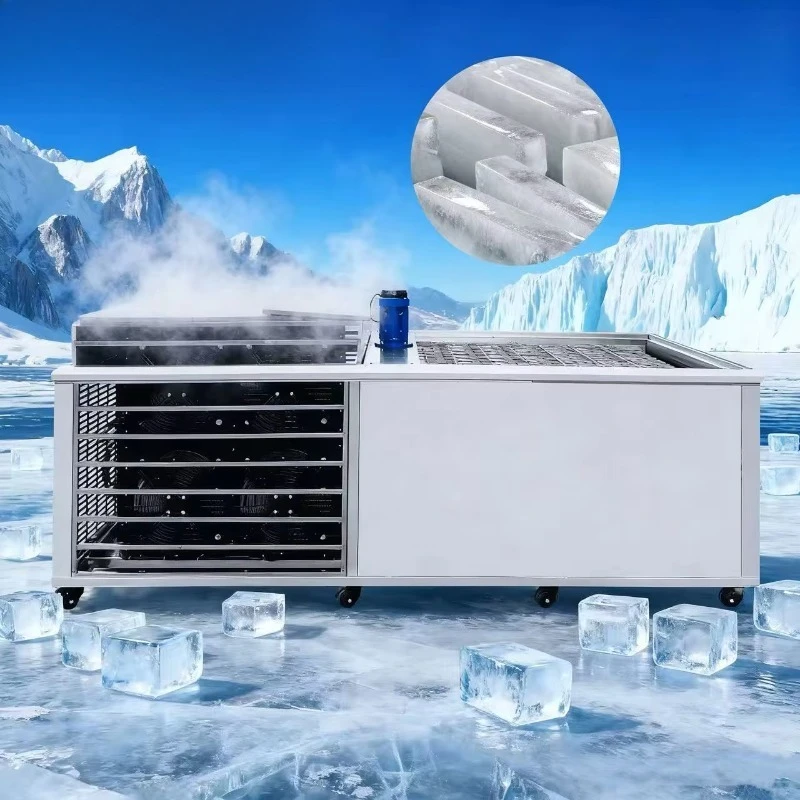 Customize Selling High Efficiency 1t 5kg Industrial Ice Brick Making Machine New Popsicle Producer Water Based Ice Block Maker