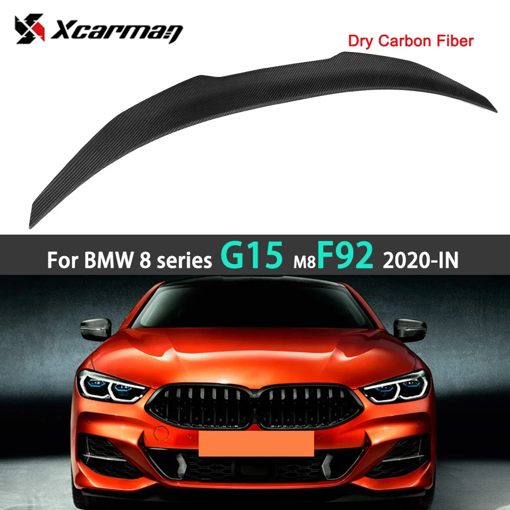 Real Dry Carbon Fiber Rear Trunk Spoiler M-Perform Carbon Wing Tail Lid Cover For BMW 8 Series G15 F92 M8 2-Door Coupe 2020 - IN