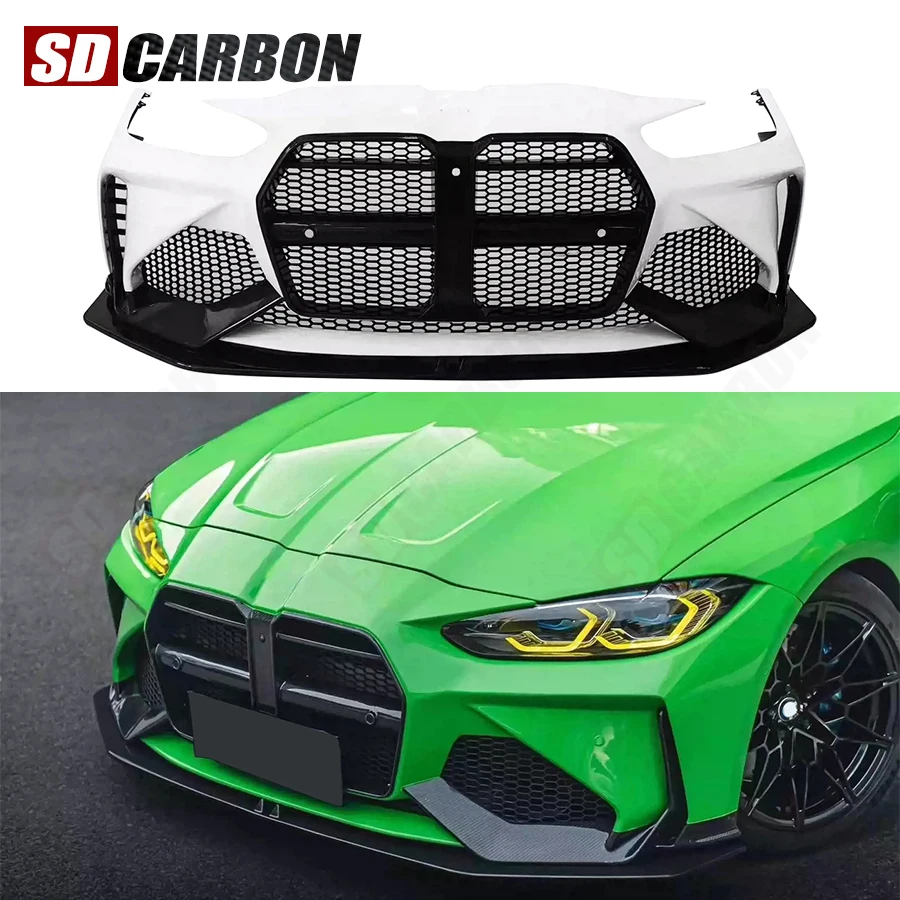

For BMW M3 G80 M4 G82 2021+ Carbon fiber front bumper Grill Front face car grille body kit Replacement installation