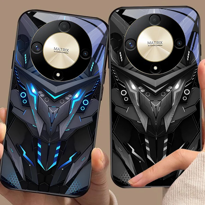 Creative Mech For Honor Magic 6 50 70 90 Lite X7b 200 Pro Nova 10 Nova 5T X6 P30 Pura 70 Ultra Tempered Glass Phone Case