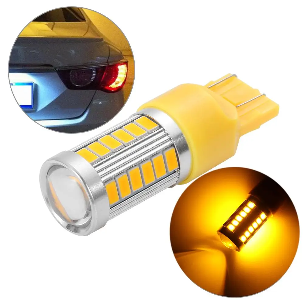 Yellow 5730 Turn Signal T20 W21/5W 7443 33SMD Car Backup Reverse Light LED Bulbs