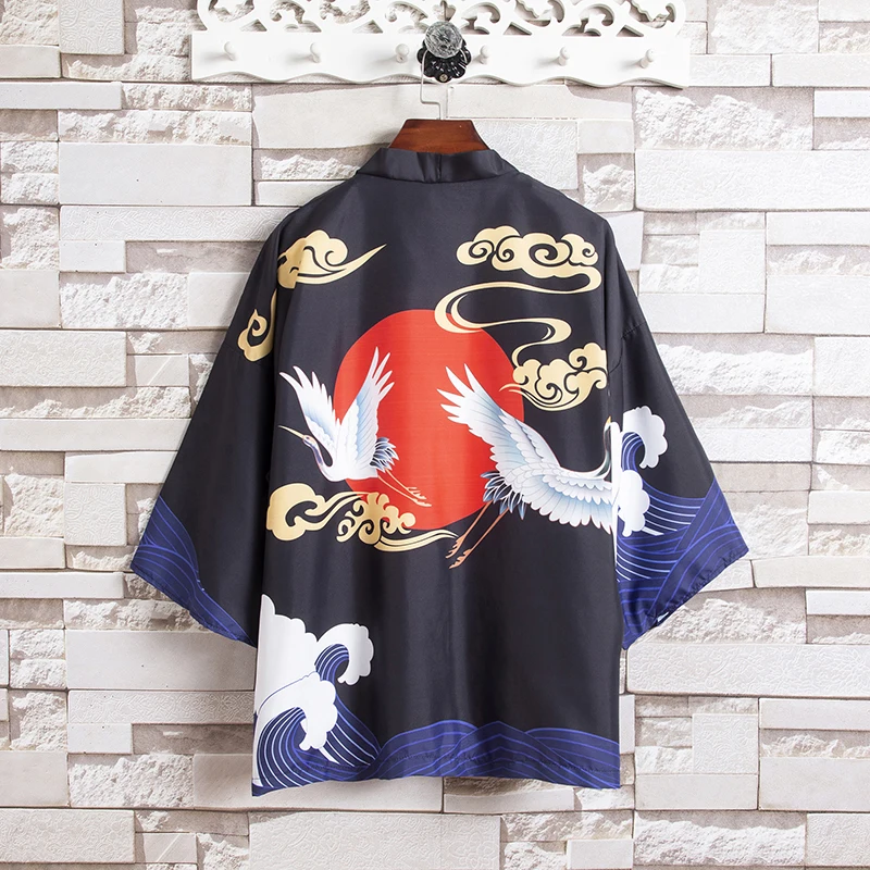 

Hanfu Men's Traditional Kimono Cardigan Man Kimono Asia Clothing Japanese Fashion Japan Chinese Clothes Haori Kimonos Style Robe