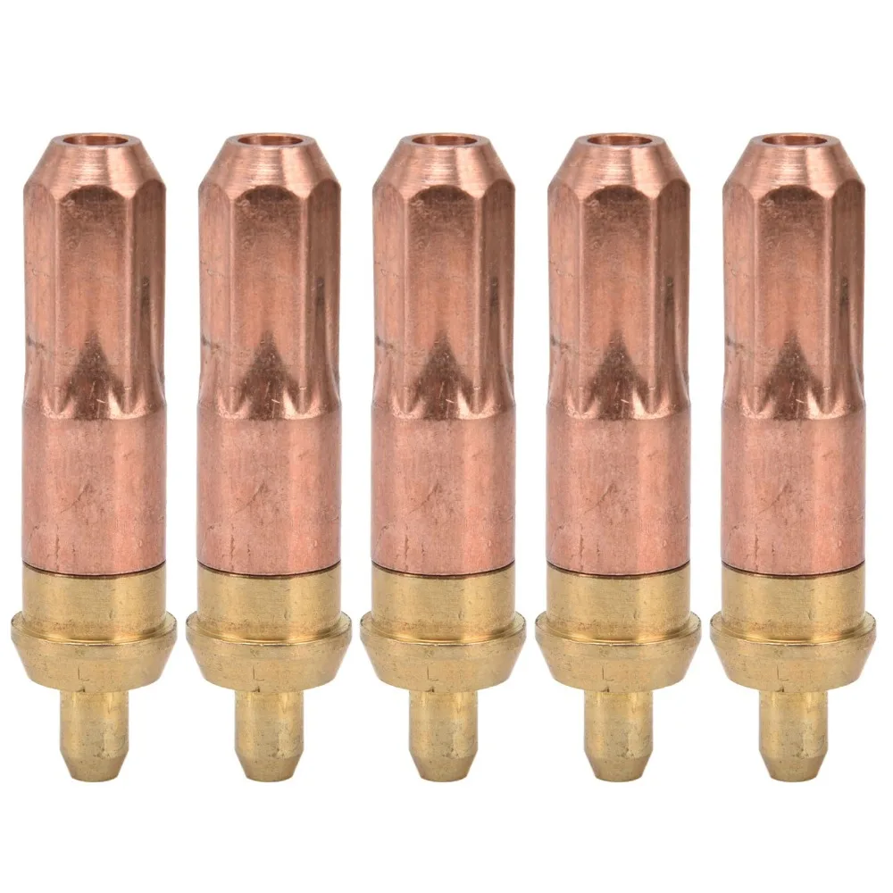 5pcs Copper Cutting Torch Tips Plum Ring 73mm Length Propane Cutting Tip Set Gas Welding Nozzles Power Tool Accessories