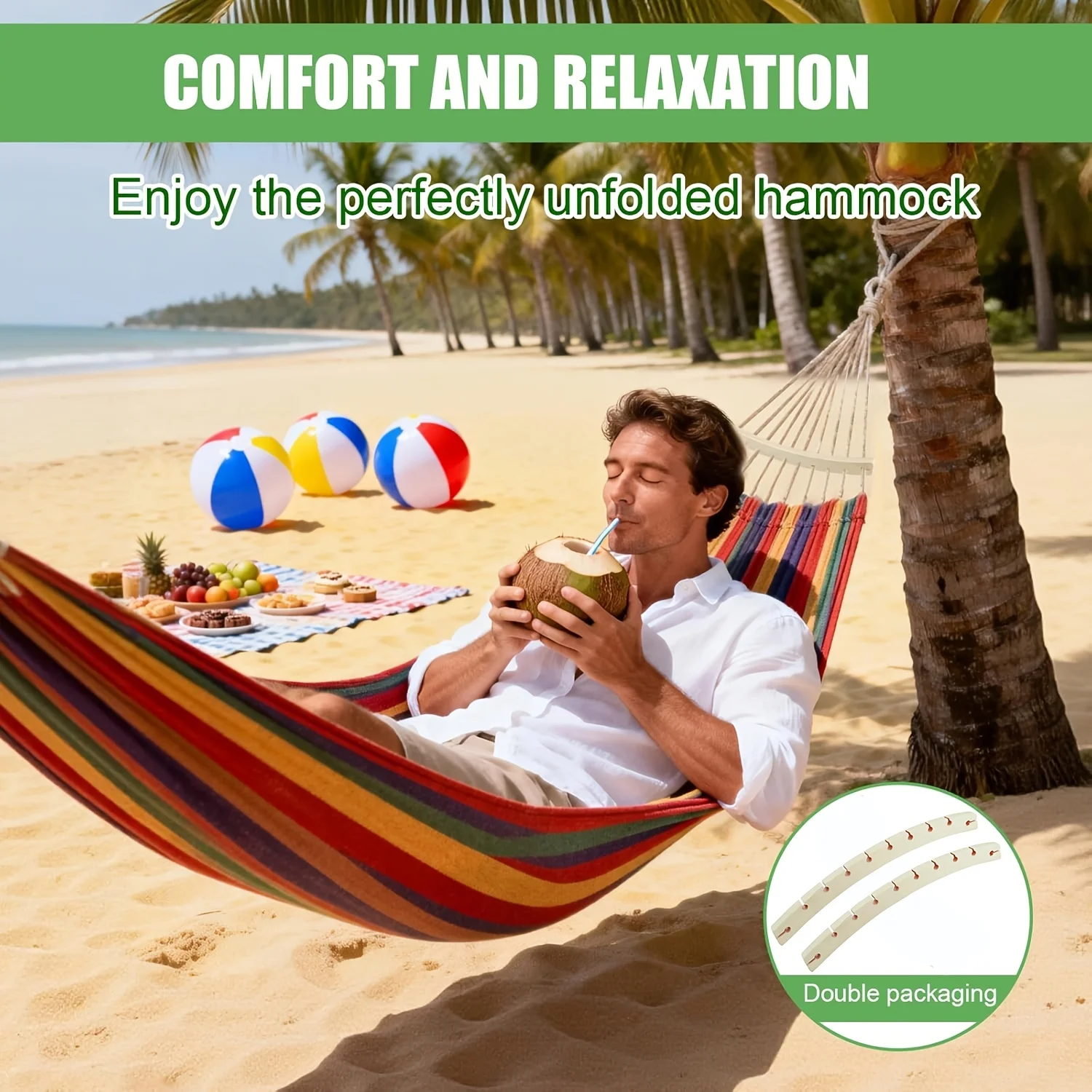 แท่งไม้กันโคลงเปลญวนแบบถอดได้  - Camping Hammock บทวิจารณ์และราคา