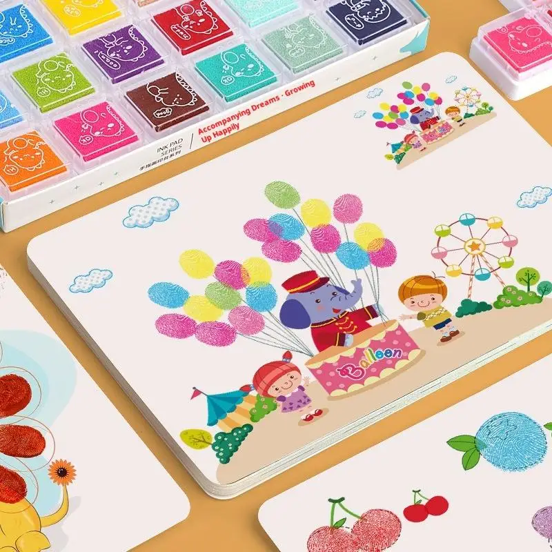 1 Set Creative Coloring Graffiti Doodle Montessori Educational Toy Gifts DIY Finger Painting Drawing Toys For Kids