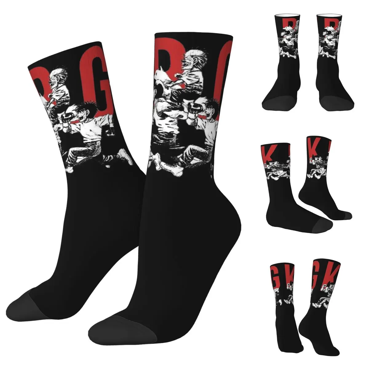 3D printing cosy Unisex Socks,Cycling Hot Anime Hajime No Ippo Manga Kamagowa Boxing Gym Interesting Four Seasons Socks