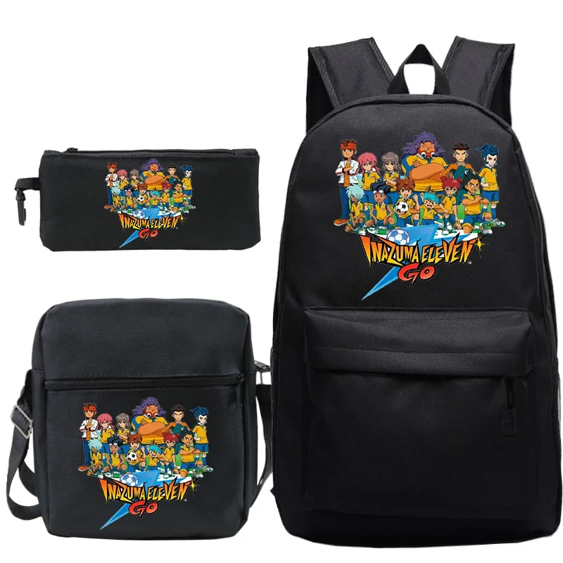 

3pcs Set Backpack Inazuma Eleven Go Schoolbag for Boy Girl with Shoulder Bag Pencil Box Anime Backpack for Child Travel Rucksack