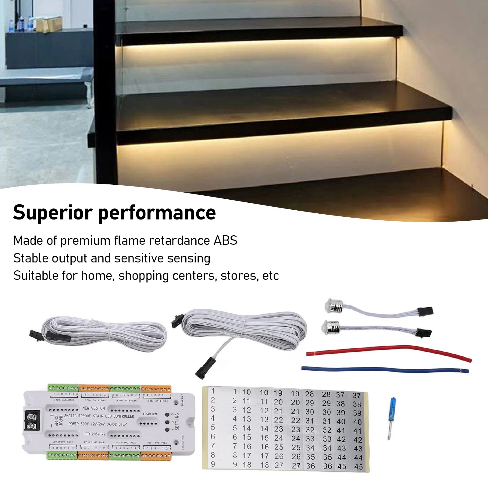 Bewegingssensor LED-trapverlichtingscontroller Intelligente automatische trapladder Traplichtcontroller voor traplamp