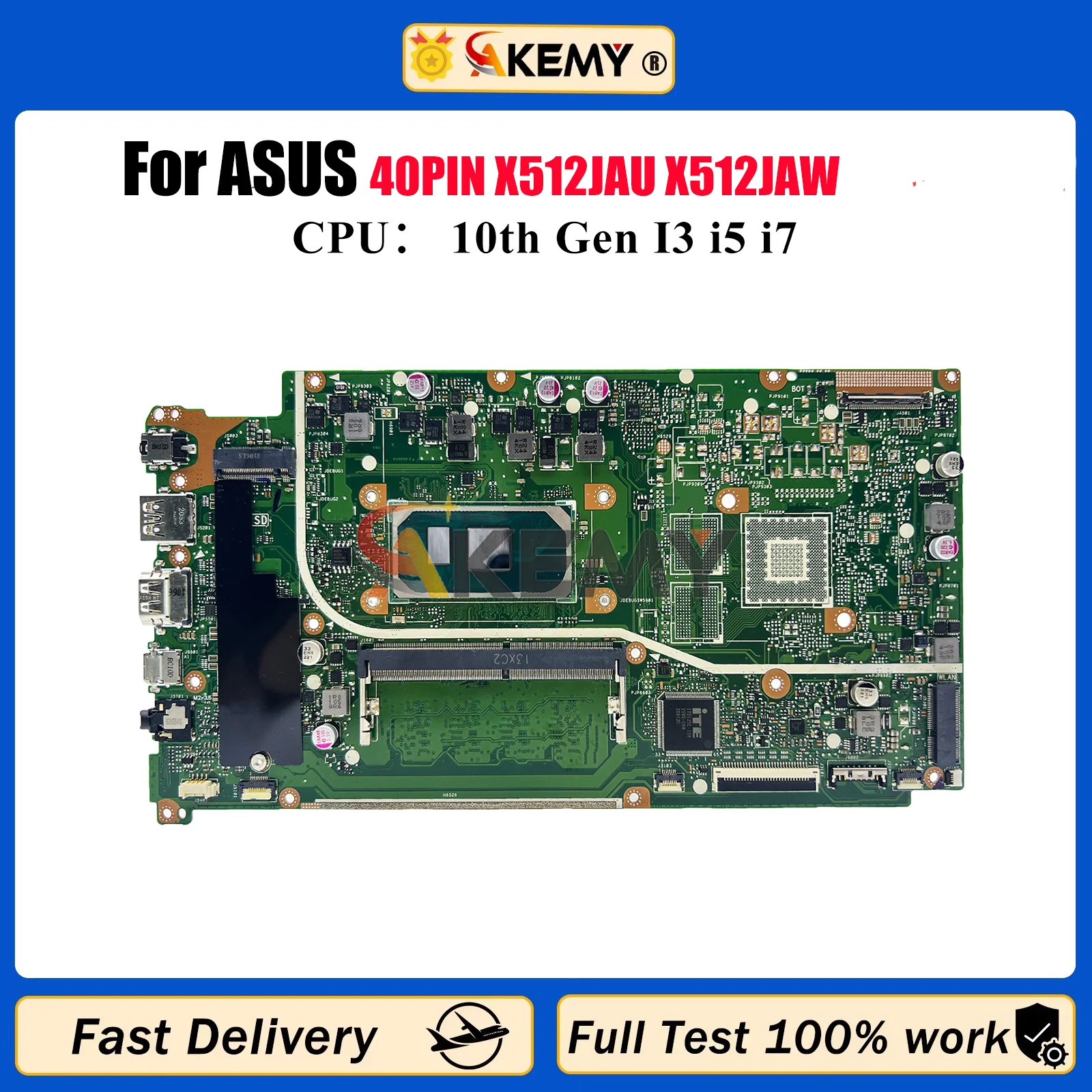 

X512JAU Laptop Motherboard For ASUS X512J V5000J S512J A512J K512J F512J X512JF X512JP X512JAW Mainboard With 10th Gen I3 i5 i7