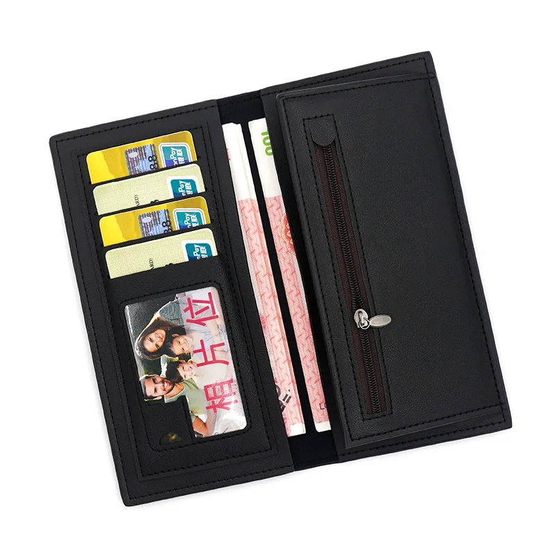 محفظة جلدية للرجال حامل بطاقات التعريف الشخصية محفظة دفتر شيكات طويل مخلب Bifold الأعمال حقيبة المال رجل محافظ Cartera Hombre Carteras