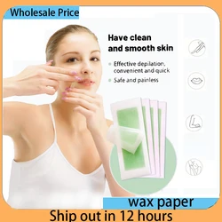Facial Wax Strips, Facial Hair Removal, Quick and Painless Hair Removal Kit, for All Skin Types, 10 Pieces