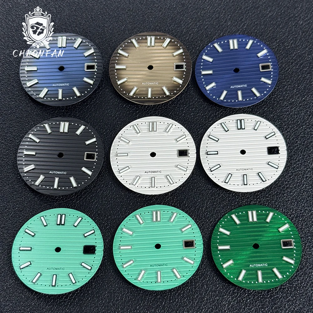 30.5 مللي متر لفيليب نوتيلوس قرص أزرق ثلجي أخضر لوم صالح NH35 NH35 NH36 4r35 حركة تناسب ساعة SKX Parth