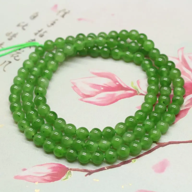 

Hetian And Biji Natural Jade Multi-Circle Bracelet Women 108 Beads Buddhist Necklace