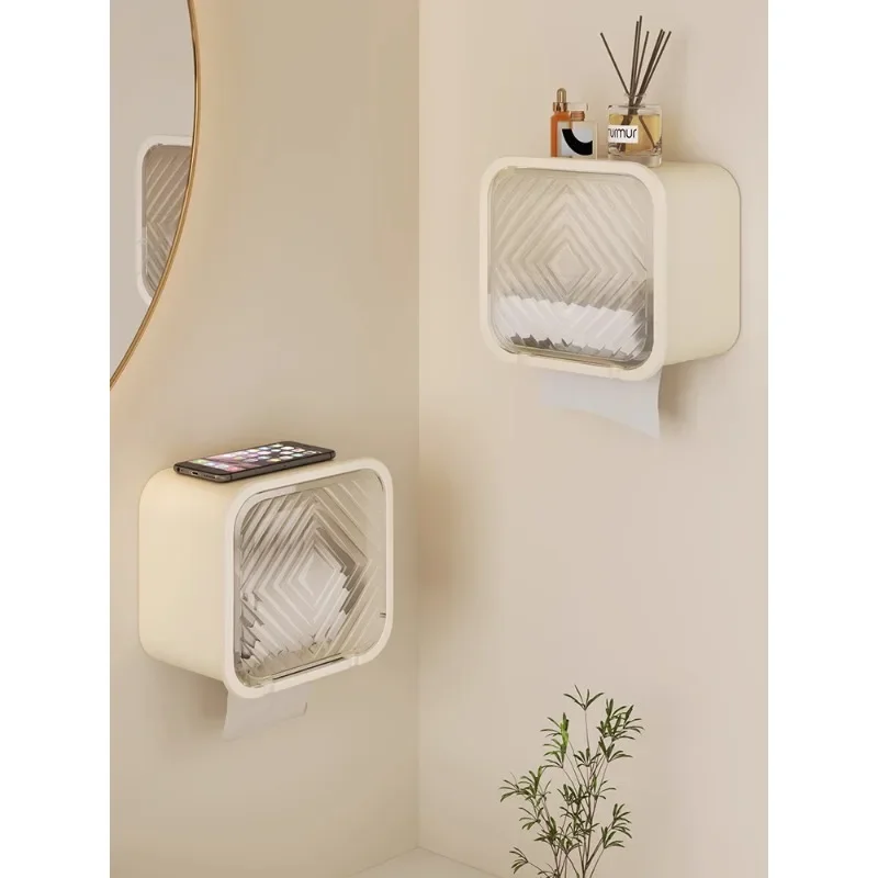 Toilet   box wall mounted non perforated waterproof bathroom  tissue box  roll  toilet paper storage