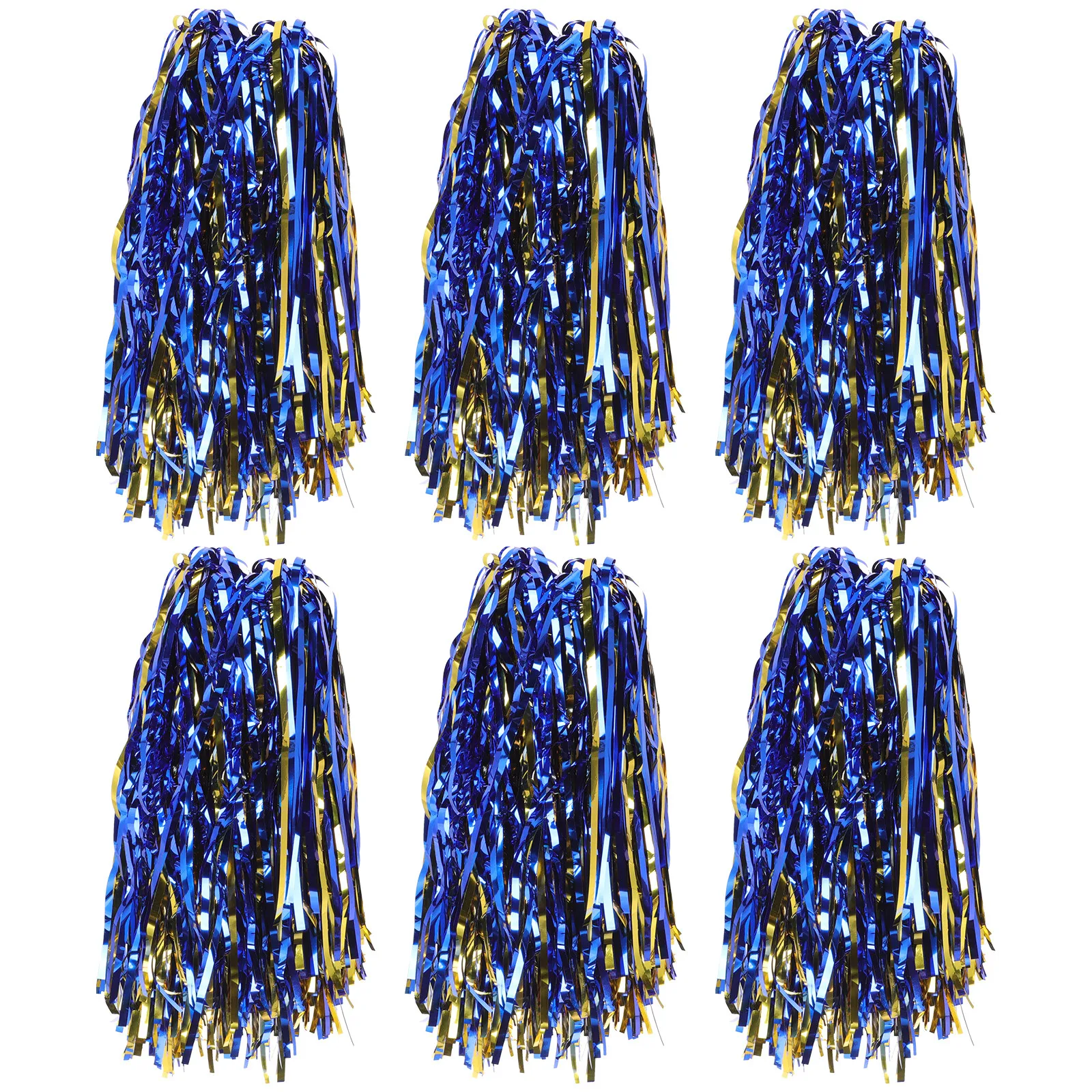 6Pcs Cheerleading Pom Poms Handheld Bright Lightweight Reusable Pompoms for Party Cheering Props Pom Poms