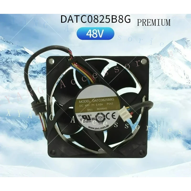 N+ FAN DATC0825B8G for AVC 8025 48V 0.45A 8CM High Airflow Moisture Proof Charging Pile Cooling Fan