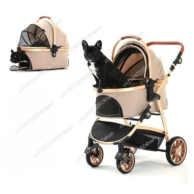 Luxury  Pet Stroller for Medium Small Dogs Luxury Large C-at with Detachable Carrier for Puppy Kitty Doggie