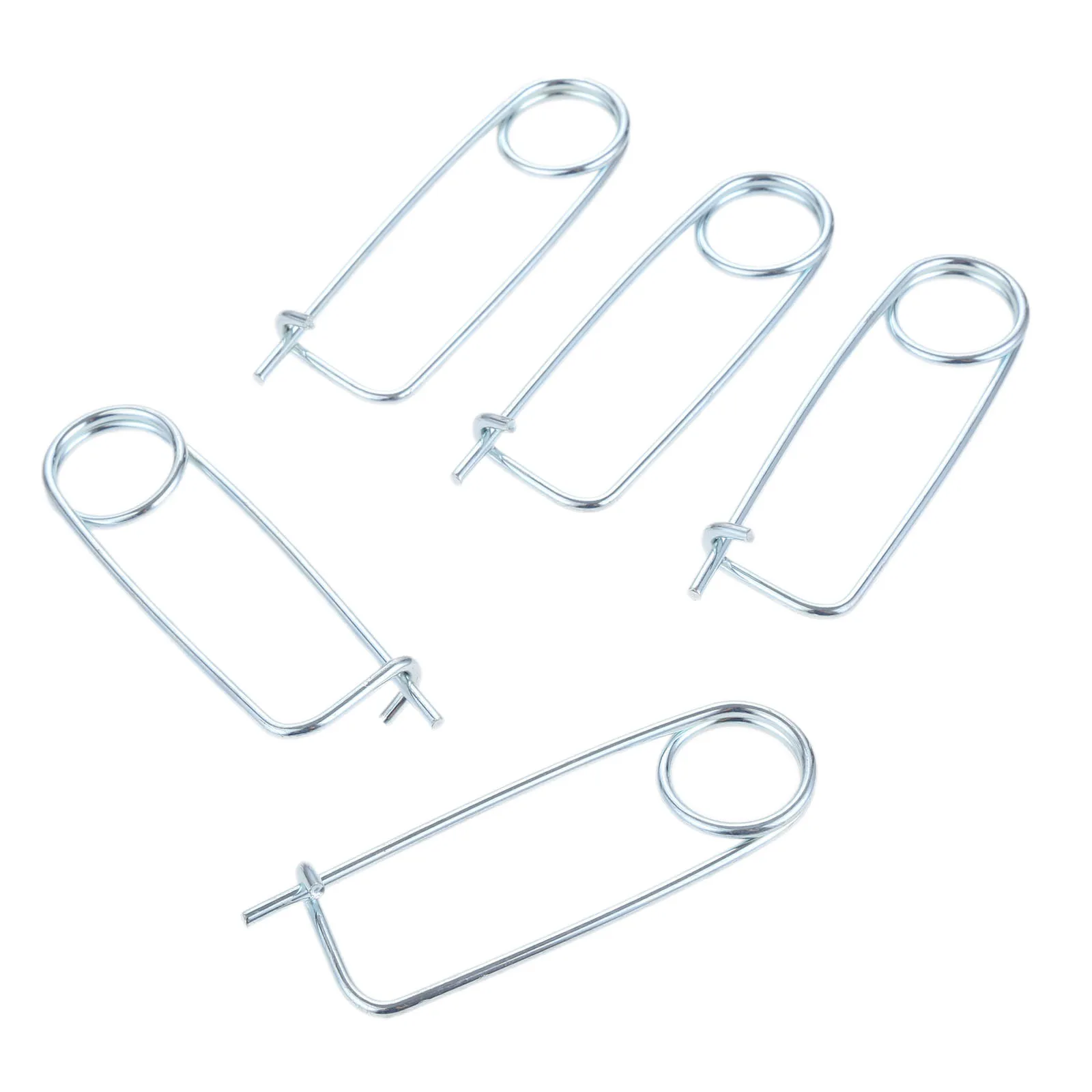 5 Pcs เหล็ก Cotter Pins ความปลอดภัยฤดูใบไม้ผลิคลิปลวดล็อคความปลอดภัย Pins สำหรับรถพ่วงเรือสนามหญ้าสวน Hitch 65*25มม.