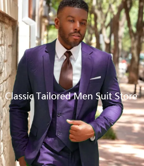 Traje clásico de corte Regular para hombre, traje Formal de 3 piezas, hecho a medida, ideal para boda, graduación, novio