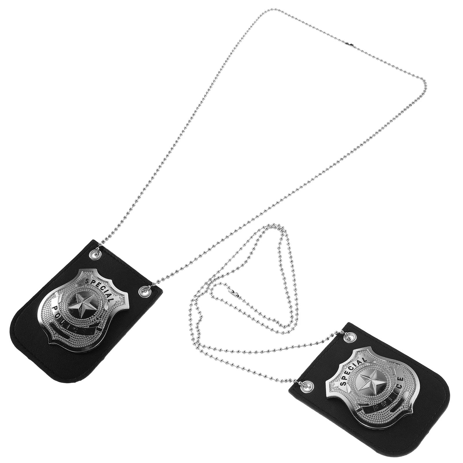

2 Pcs 's Police Badge Necklace Decorative Necklaces Makeup Costume Props