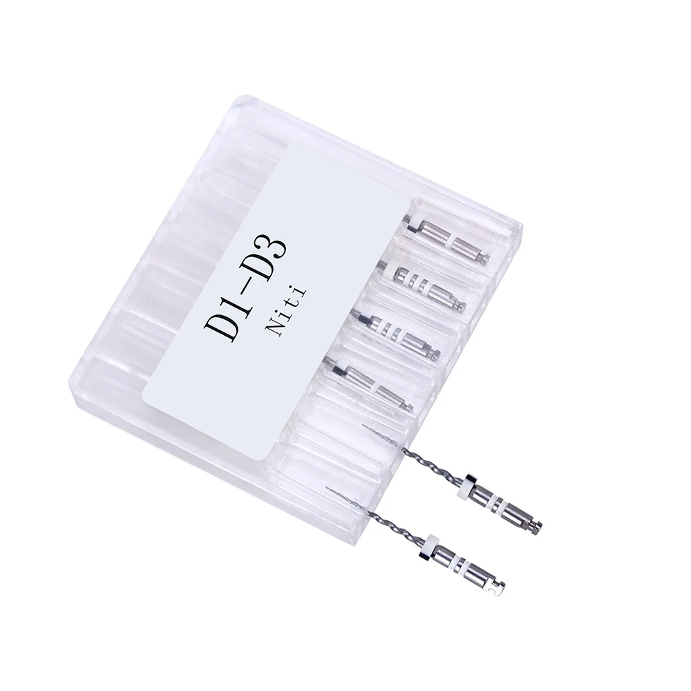 6pcs/Pack AZDENT Dental Retreatment Engine Root Canal NiTi File D1-D3