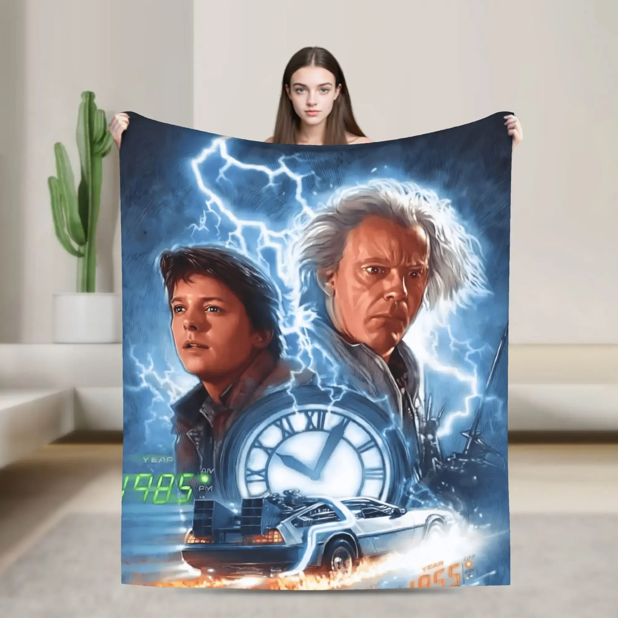 Retro Hoverboard Back to the Future Flannel Blanket Super Warm Throw Blanket for Home Decor Travel Bedspread Sofa Bed Cover