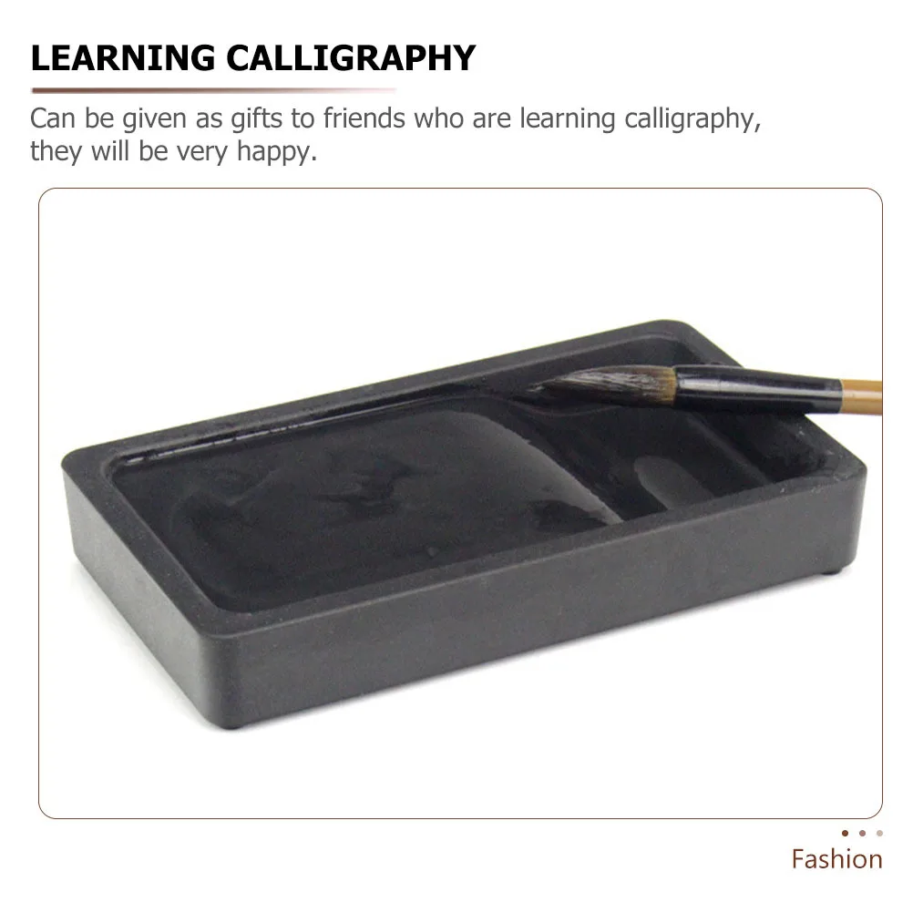 

2Pcs Brush Calligraphy Inkslabs Double-Sided Design Exquisite Craftsmanship Durable Practical Black Students Inkstones
