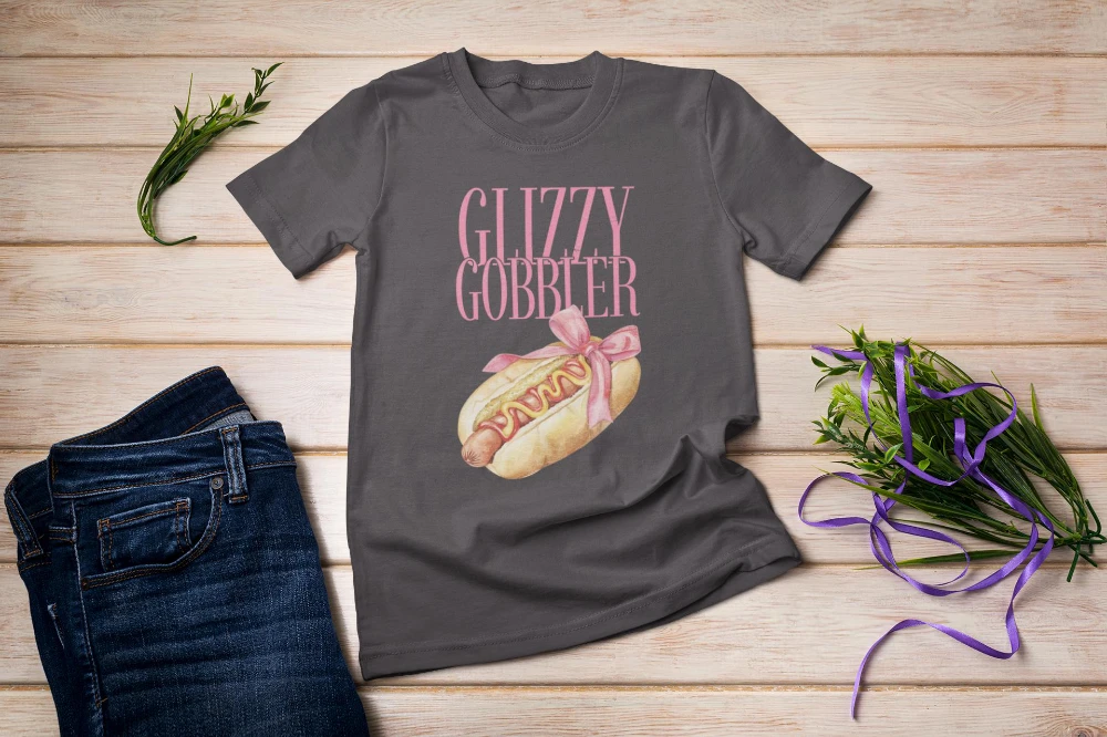 Glizzy Gobbler Coquette Funny Adult T-shirt Dirty Unhinged T-shirt Pun Funny Adult Humor Vulgar T-shirt Parody Pun T-shirt