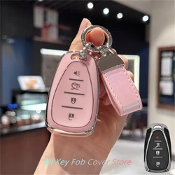 Key Fob Cover for Chevrolet Chevy Malibu Equinox Traverse Camaro Cruze Blazer 4 Buttons Smart Key Keychain