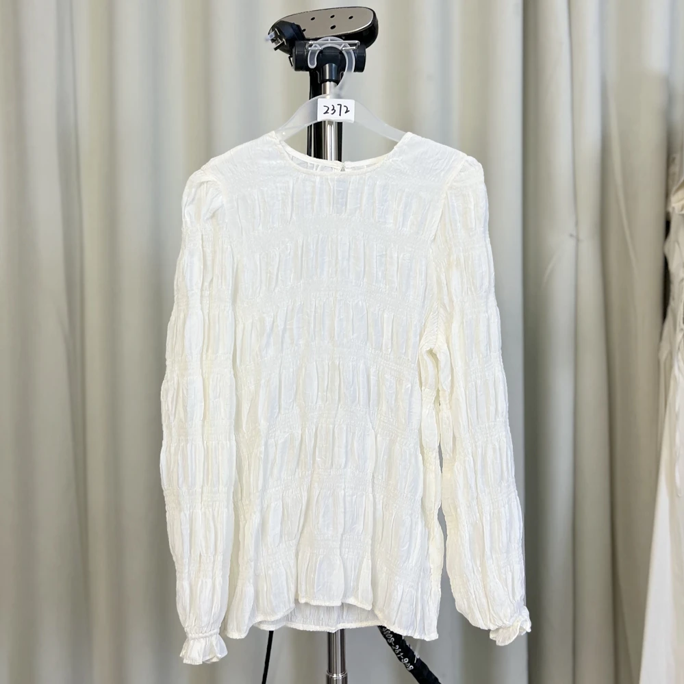 

Ele round Ne Lace irt Long Sve Base Layer Top Floral Design Commute Sle Summer New Faion Women's Blouse