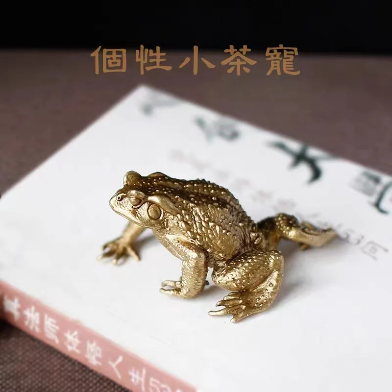 1 Golden Toad Ornament to Attract Wealth, Three-Legged Toad, Pure Copper Toad, Store Opening Gift, Home Furnishing