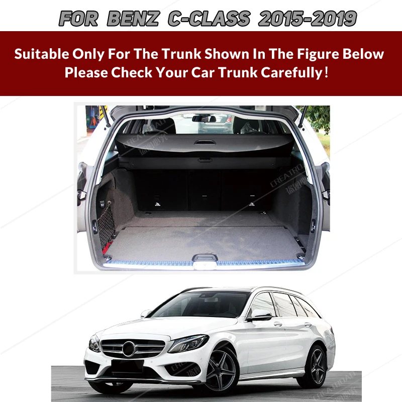 Full Coverage Trunk Mat For Mercedes Benz C Class Wagon S205 2015-2019 18 17 16 Car Cover Pad Interior Protector Accessories