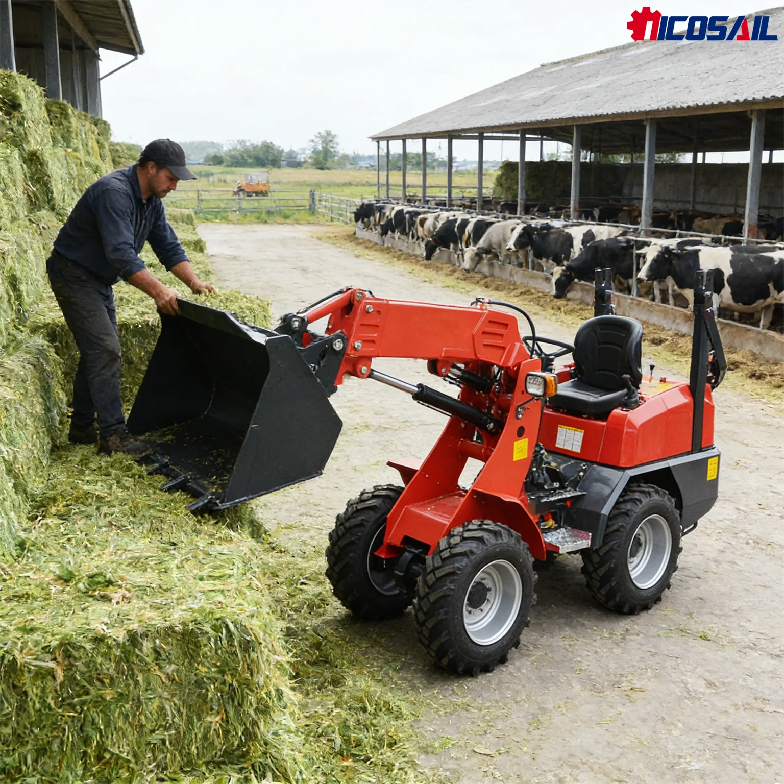 

1Ton Mini Telehandler CE Certified 2000kg Hydraulic Telescopic Loader for Farm Use