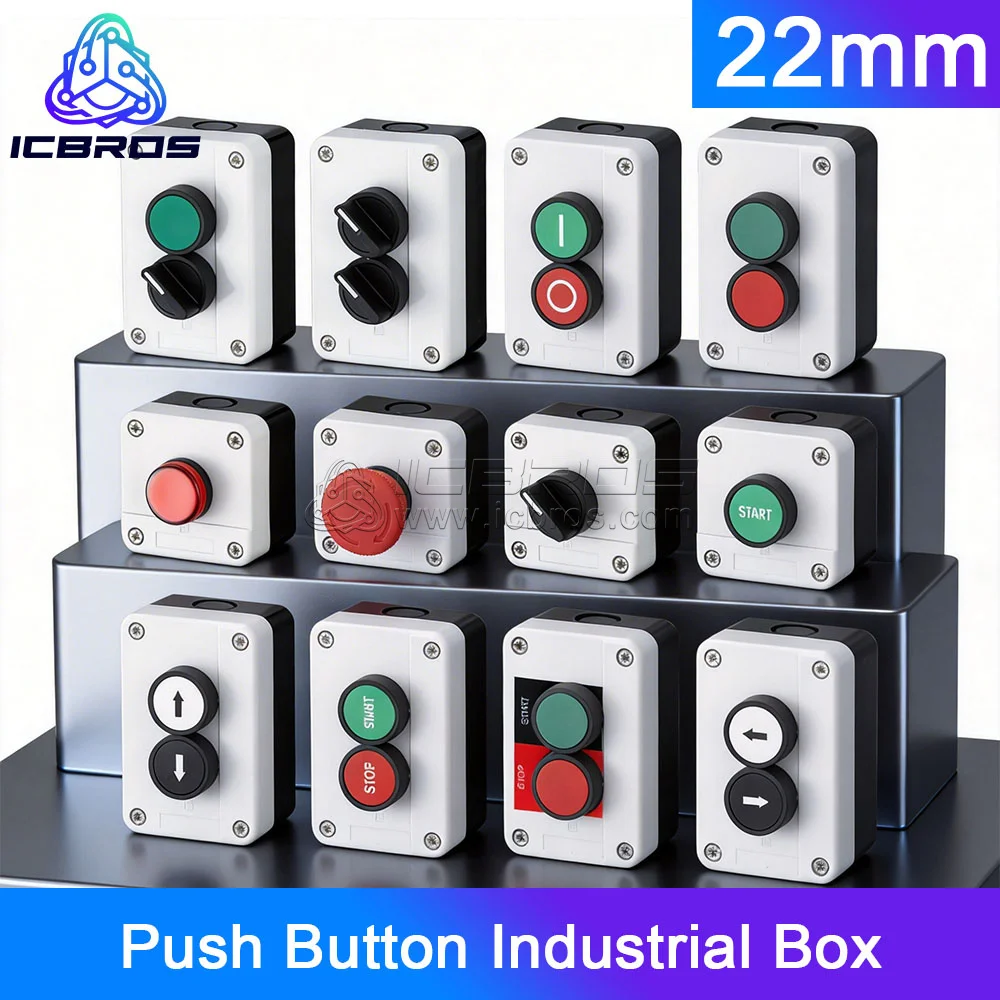 caixa-de-controle-de-parada-de-emergencia-que-indica-start-stop-auto-recuperacao-a-prova-d'agua-simbolo-de-seta-interruptor