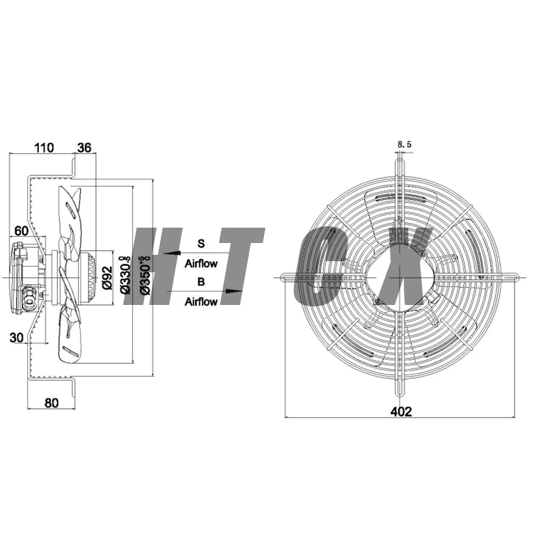 Brand New Original YWF6E-330S 220-240V 50hz 60W 0.28A AC external rotor axial flow fan