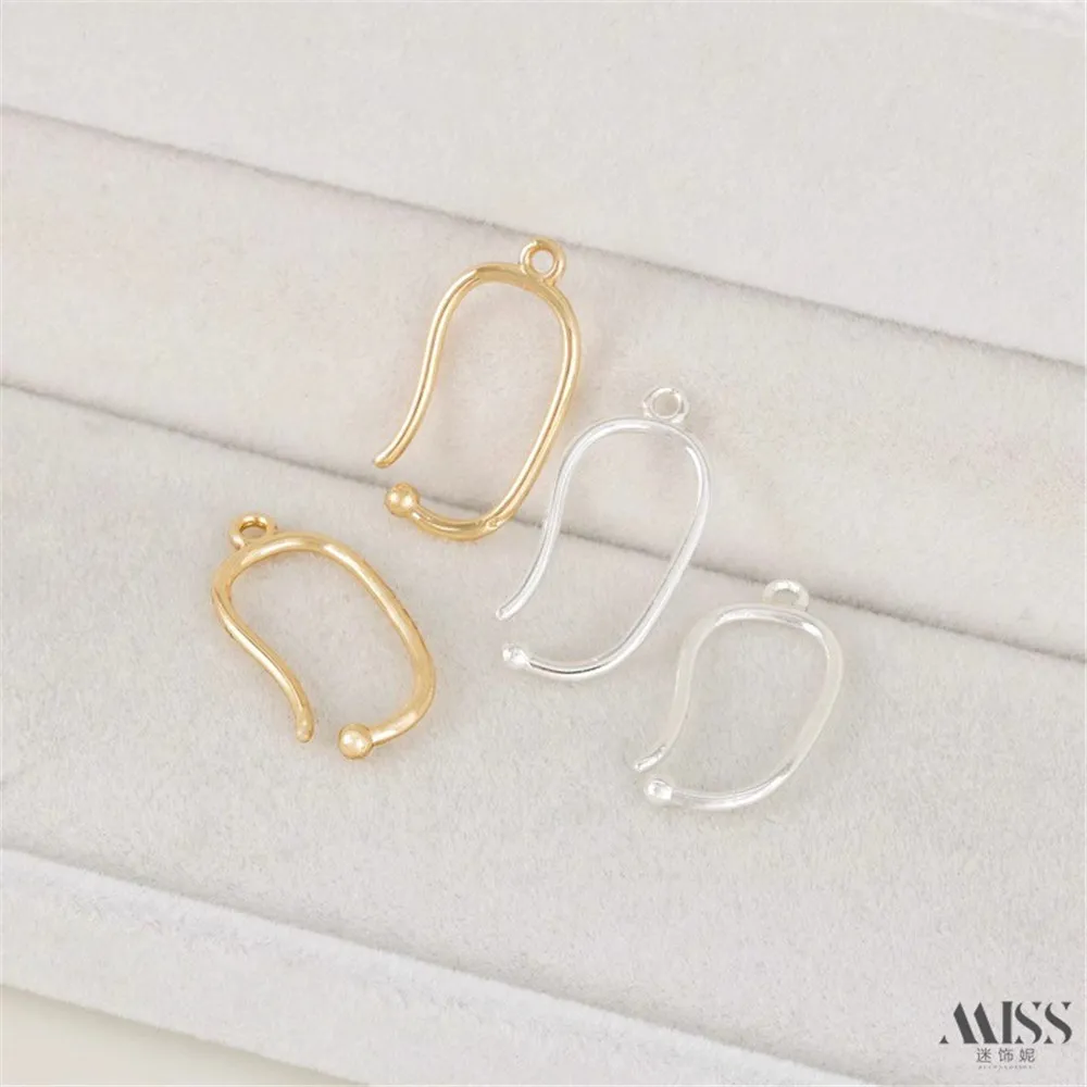 14K Gold Pure Silver Painless Ear Hook Without Ear Hole, Ear Bone Clip, DIY Ear Hook, Ear Suspension Accessory