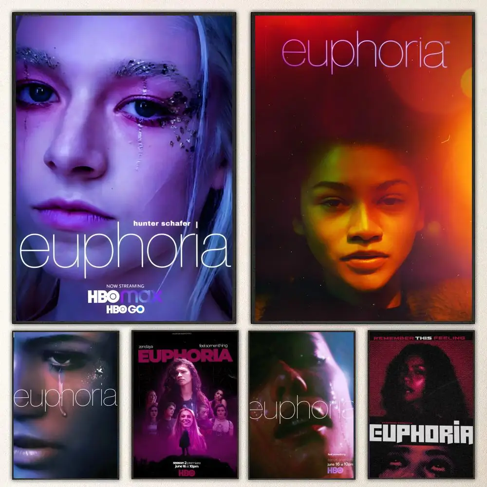 Affiche de la série télévisée Euphoria S3, autocollants haute définition, adaptés à la chambre à coucher, au salon, à la décoration de la maison