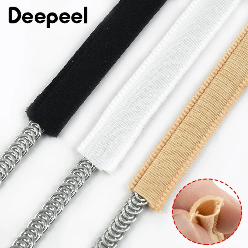 10mm Tubular Webbing Strap Underwear Bra Fishbone Protective Ribbon Sling Hollow Straps Corset Fixed Tape Sewing Accessories