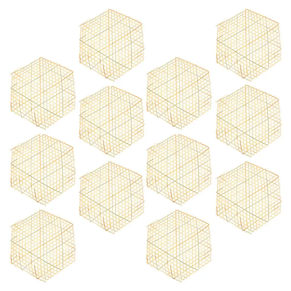 

12 Pcs Bamboo Weaving Mats High Quality Safe Kitchen Place Wedding Decor H made Steamer Fried Food Holder