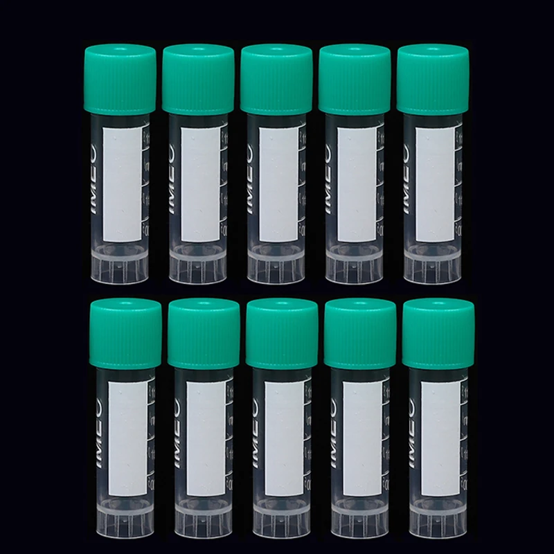 10pcs 1.8ML Laboratory Tubes with Green Nuts Multifunctional Plastic Transparent Tubes Sample Storage Containers Centrifuge Tube