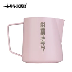 MHW-3BOMBER Rosa Milchaufschäumkrug Dampfgarer Tasse 500/600 ml Latte Art Krüge Edelstahl Espressotasse Milchdampfwerkzeuge