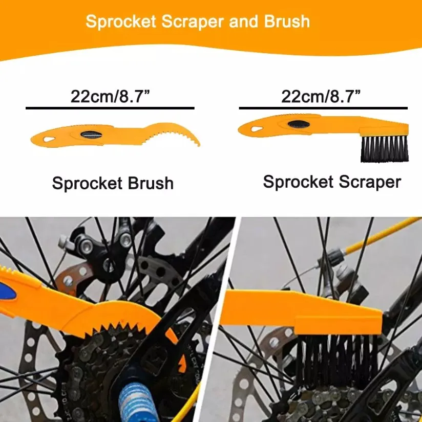 Chain Cleaner Cleaning Bicycle Chain Brush Wash Tool Set MTB Road Bike Protection Oil Chain Gear Grunge Brush for Mountain Bike