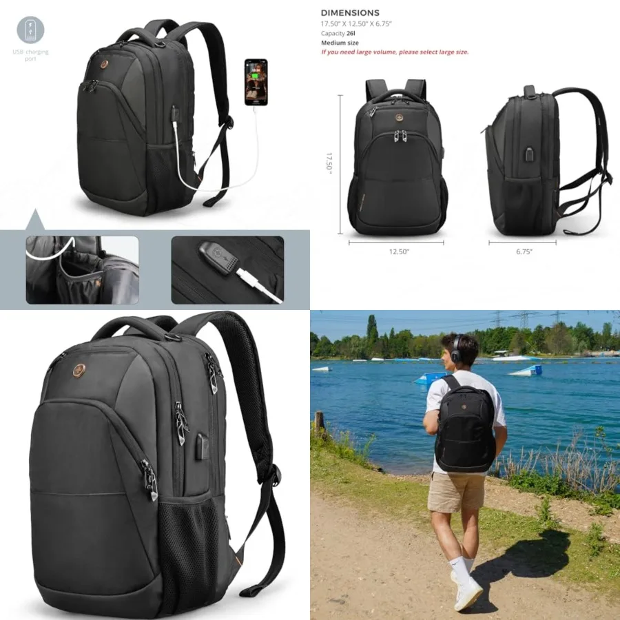 

Design Travel Laptop Backpack, College Laptops Backpack with USB Charging Port for Men and Women Fits Notebook, SD1670-01