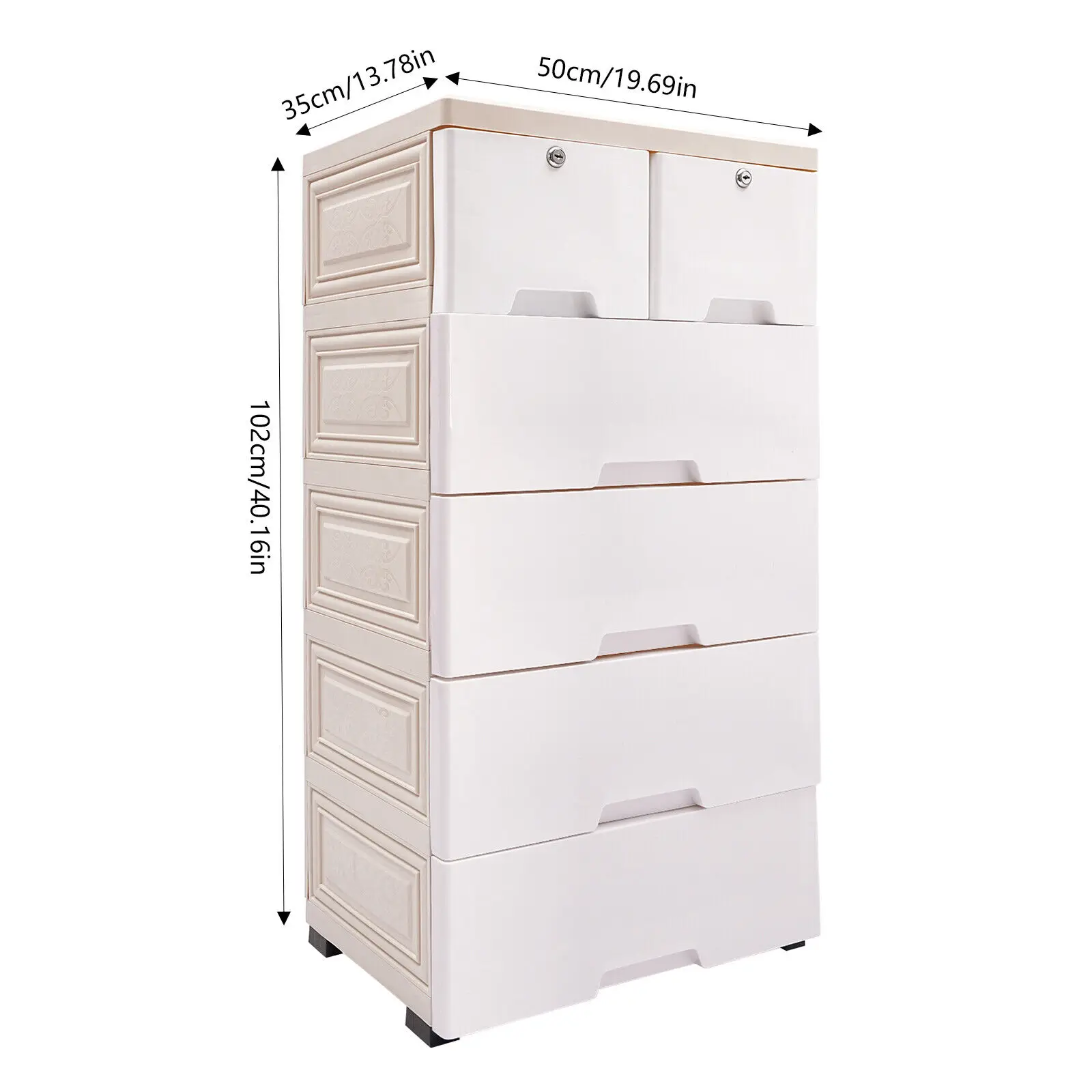 

Plastic 6 Drawers Dresser Storage Cabinet Bedroom Chest Closet Organizer White