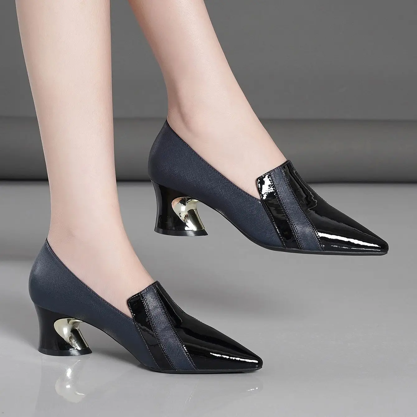 Sharp stitching fashion high-heeled shallow-mouthed fashion single shoes