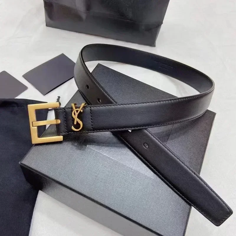 New Classic Belt Luxury Designer High Quality Brass Buckle Genuine Leather Women's Belt Fashion Fine Lady Jeans Belts