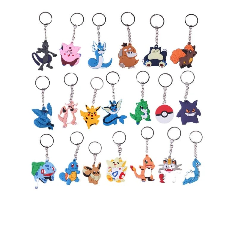 Pokémon Pikachu Anime Key Chain Cartoon Character,PVC Keychain,Backpack Pendant,Children's Accessories,Children's Birthday Gifts