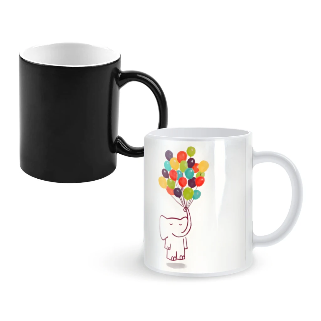 

Elephant on balloonCoffee Mugs And Mug Creative Color Change Tea Cup Ceramic Milk Cups Novelty Gifts